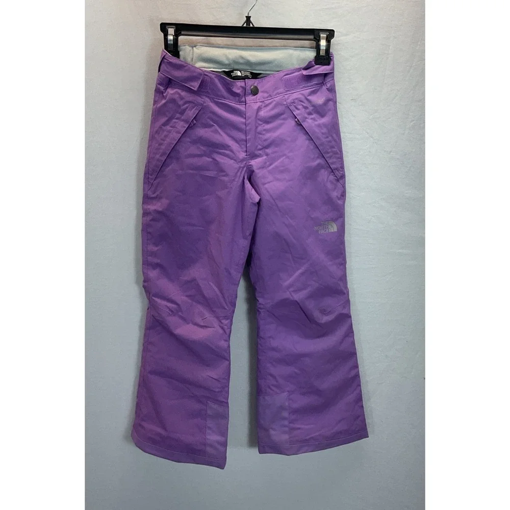 The North Face Snow Pants Girls Small 7/8 Purple DryVent EZ Grow Insulated Ski